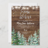 Rustiek Hout Wintersneeuw in liefde Vrijgezellenfe Kaart (Voorkant)