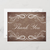 Rustiek Hout wit Bloemen  Dank u Briefkaart (Voorkant / Achterkant)