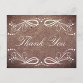 Rustiek Hout wit Bloemen Dank u Briefkaart (Voorkant)