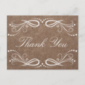 Rustiek Hout wit Bloemen  Dank u Briefkaart (Voorkant)