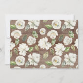 Rustiek hout wit bloemenbruids douche uitnodiginge kaart (Achterkant)