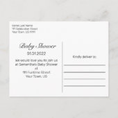 Rustiek hout & wit kant Baby shower Aankondigingskaart (Achterkant)