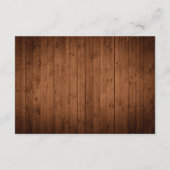 Rustiek hout & wit kant bruiloft details informatiekaartje (Achterkant)