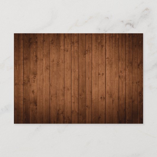 Rustiek hout & wit kant bruiloft details informatiekaartje (Achterkant)