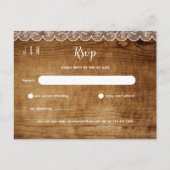 Rustiek Hout Wit Kant Bruiloft RSVP - Bijpassende  Briefkaart (Voorkant)
