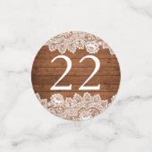 Rustiek Hout & Wit Kant Gelukkige Verjaardag Confetti (Kleine voorkant)