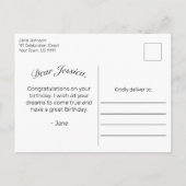 Rustiek Hout & Wit Kant Gelukkige Verjaardag Groet Aankondigingskaart (Achterkant)