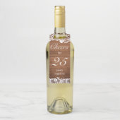 Rustiek hout & wit kant Jubileum Flessenhanger (Op fles)