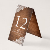 Rustiek Hout & Wit Kant Tafelnummer Kaart (Achterkant)