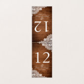 Rustiek Hout & Wit Kant Tafelnummer Kaart (Buitenkant ongevouwen)