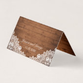 Rustiek Hout & Wit Kant Tafelnummer & Naam Kaart (Achterkant)