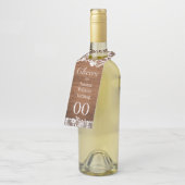 Rustiek hout & wit kant Tiara verjaardag Flessenhanger (Schuin)