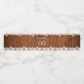 Rustiek hout & wit kant verjaardag waterfles etiket (Enkel label)