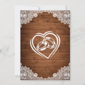 Rustiek hout & wit kant vrijgezellenfeest kaart (Achterkant)