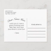 Rustiek Hout & Wit Kant Vrolijke Kerstgroet Aankondigingskaart (Achterkant)