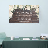 Rustiek hout wit rozen hortensia's vrijgezellenfee spandoek (Beurs)