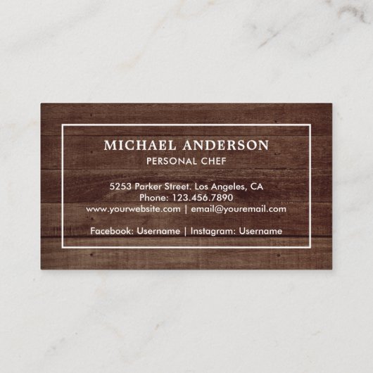 Rustiek Hout Witte Keukenlepel Persoonlijke Chef Visitekaartje (Achterkant)