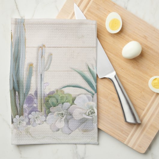 Rustiek Hout Woestijn Cactus Succulent West Keuken Theedoek (Quarter Fold)