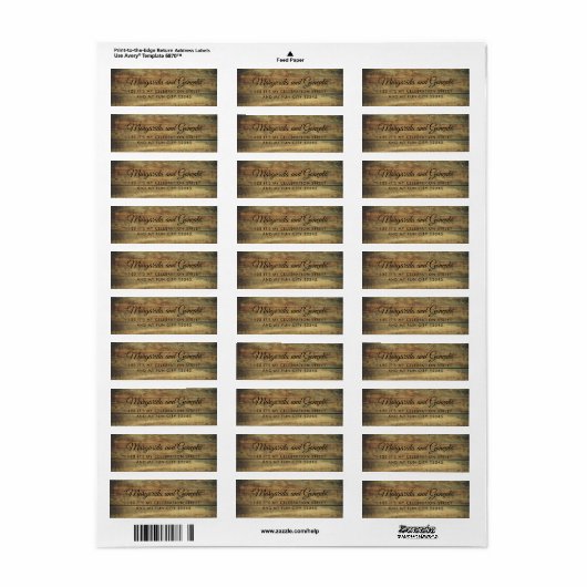 Rustiek hout ziet er eenvoudig versleten bruine te etiket (Full Sheet)