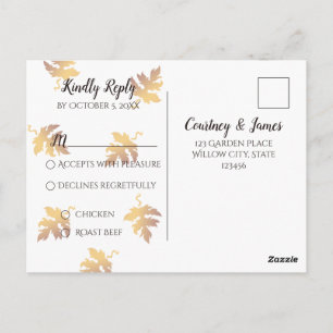 Rustiek hout & Zonnebloem Herfst bruiloft RSVP Briefkaart