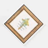 Rustiek Hout Zonnebloem Houten Kruis Huwelijk Servet (Hoek)