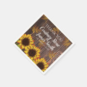 Rustiek Hout & Zonnebloem | Land bruiloft Servet (Hoek)