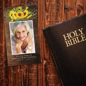 Rustiek hout Zonnebloem Memorial Gebed Kaart