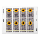 Rustiek hout & Zonnebloem Mini Wijn Etiketten (Full Sheet)