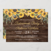 Rustiek Hout Zonnebloem Pensioen Partij Kaart (Voorkant / Achterkant)