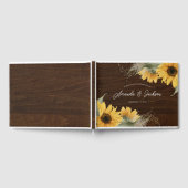 Rustiek hout zonnebloem thema bruiloft gastenboek (Volledig)