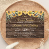 Rustiek Hout Zonnebloem Verrassing Verjaardagsfees Kaart