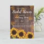 Rustiek Hout & Zonnebloem | VRIJGEZELLENFEEST Kaart (Staand voorkant)