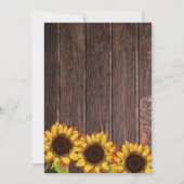 Rustiek Hout & Zonnebloem | VRIJGEZELLENFEEST Kaart (Achterkant)