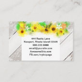 ** Rustiek  Hout Zonnebloemen Citrus Citrus Visitekaartje (Achterkant)