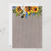 Rustiek hout Zonnebloemen Eerste Heilige Communie Kaart (Achterkant)