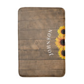 Rustiek Hout & Zonnebloemen Gepersonaliseerde Badm Badmat (Voorkant Verticaal)
