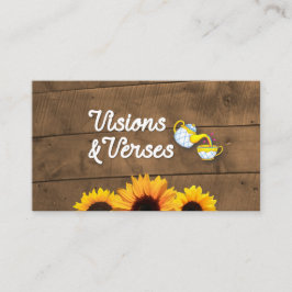 Rustiek Hout & Zonnebloemen Maker Logo Visitekaartje