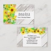 *~* Rustiek  Hout Zonnebloemen Sinaasappels Citroe Visitekaartje (Voorkant / Achterkant)