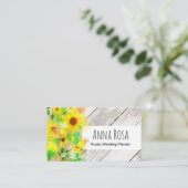 ** Rustiek Hout  Zonnebloemen Sinaasappels Citroen Visitekaartje (Staand voorkant)