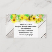 ** Rustiek Hout  Zonnebloemen Sinaasappels Citroen Visitekaartje (Achterkant)