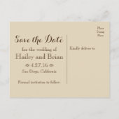 Rustiek Hout, Zonnebloemen ,Typografie Save the Da Aankondigingskaart (Achterkant)