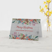 Rustiek Hout Zoon in de Wet Vrolijk Kerstfeest Kaart (Gele Bloem)