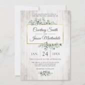 Rustiek Hout Zuidelijk Katoen Botanische Bruiloft Kaart (Voorkant)