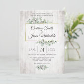 Rustiek Hout Zuidelijk Katoen Botanische Bruiloft Kaart (Staand voorkant)