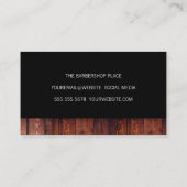 Rustiek Hout Zwart met Gouden Schaar Kam Visitekaartje (Achterkant)