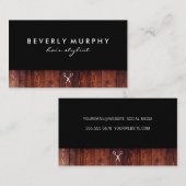 Rustiek Hout Zwart met Shear Logo Visitekaartje (Voorkant / Achterkant)