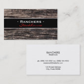 Rustiek hout & zwart met zilveren rand visitekaartje (Voorkant / Achterkant)