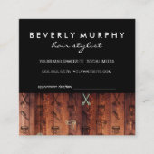 Rustiek Hout Zwart Stylist Gereedschap Patroon Afsprakenkaartje (Voorkant)