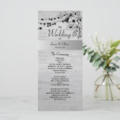 Rustiek Hout Zwart-Wit Huwelijksprogramma Programmakaart (Staand voorkant)