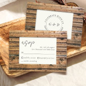 Rustiek Hout Zwart Wit Ivoor Elegant Huwelijk RSVP